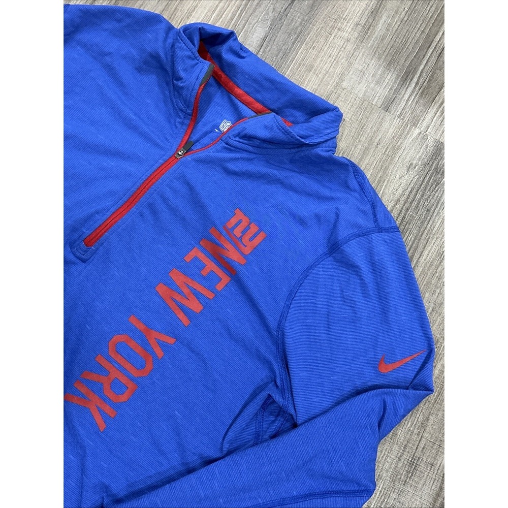 Mens Nike NFL New York Giants Dri-fit Shirt Size XL Long sleeve 1/4 Zip